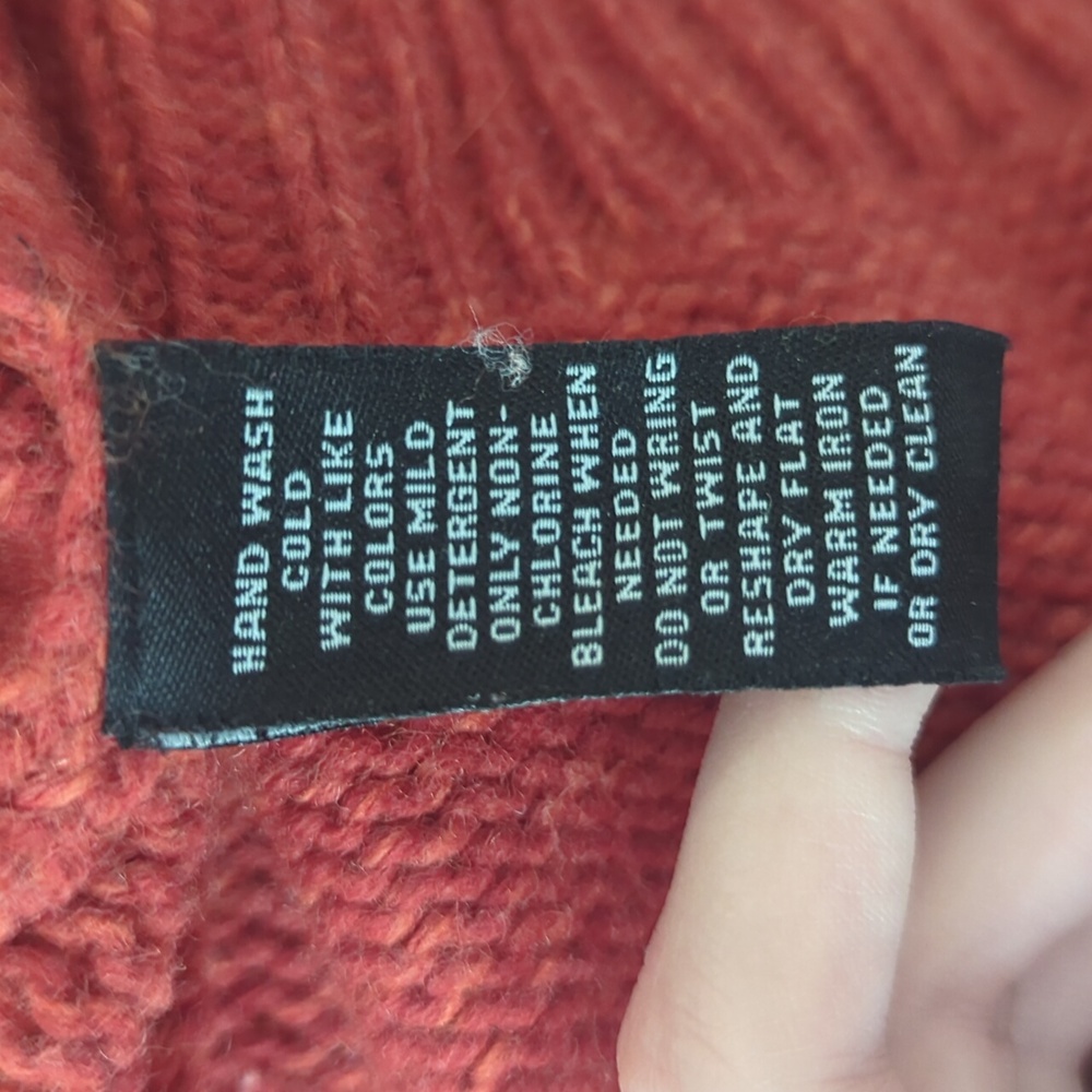 Mercer & Madison Orange Chunky Knit Wool Cardigan Sweater - Picture 9 of 9